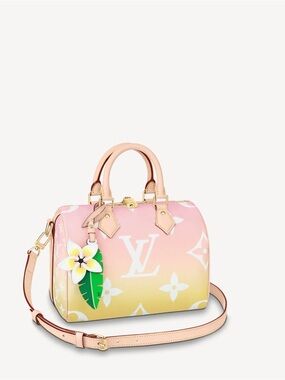 Louis Vuitton Pink to Yellow Gradient Monogram Speedy Bandoulière 25 LIMITED ED.